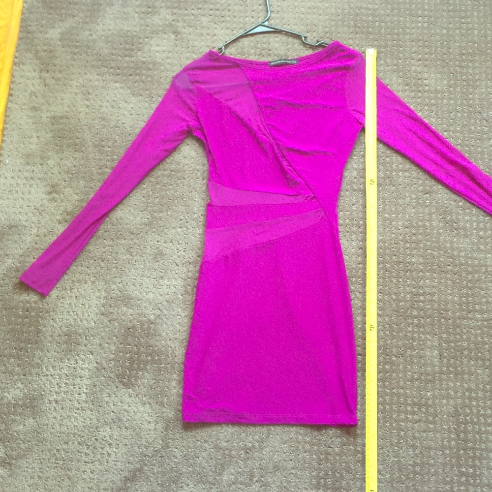 Sexy Fuscia Symphony Dress with Peekaboo Mesh XS